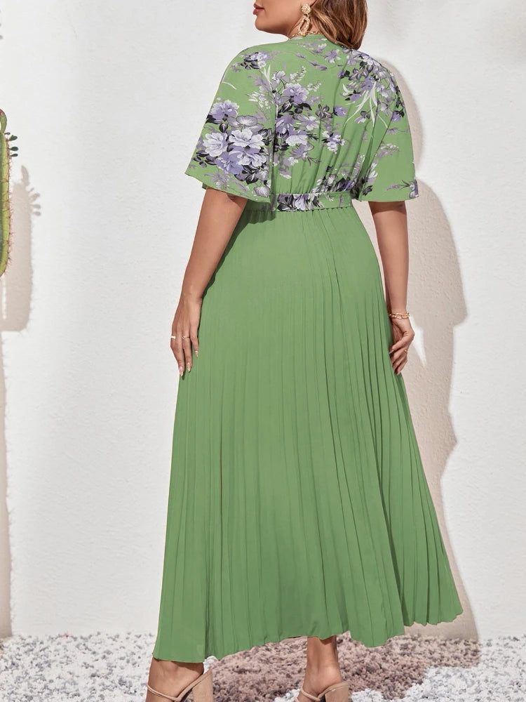Plus Size Pleated Dress