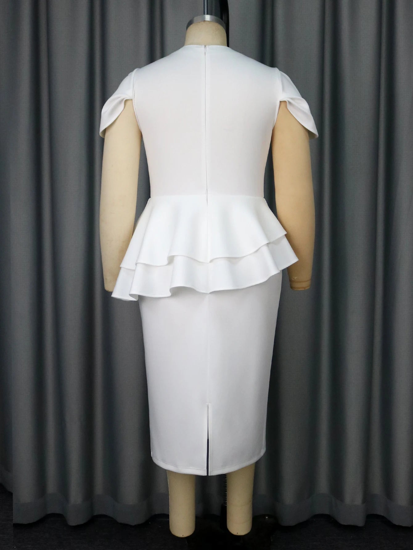 Plus Size Peplum Midi Dress