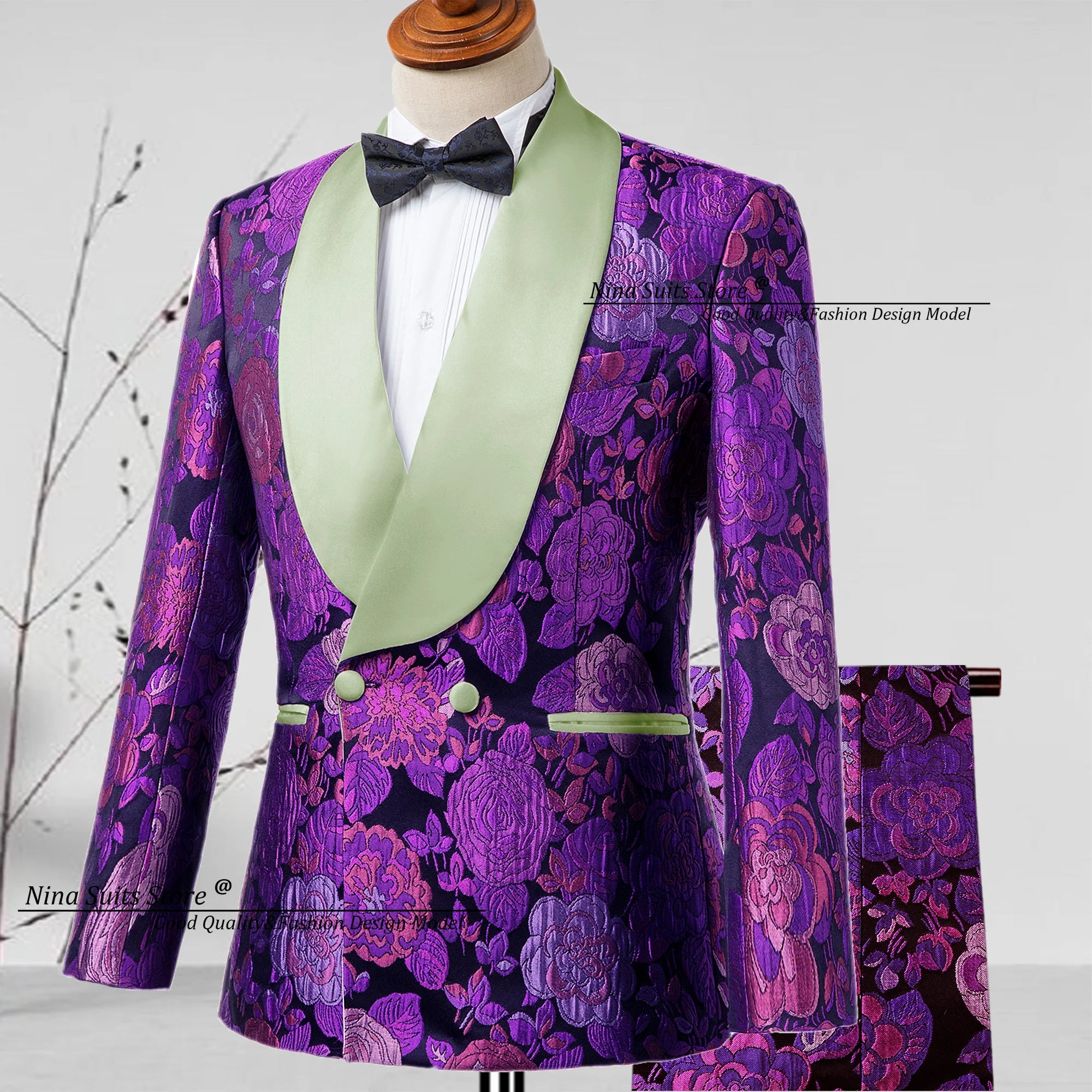 New Jacquard Suit Men's 2-piece Formal Ball