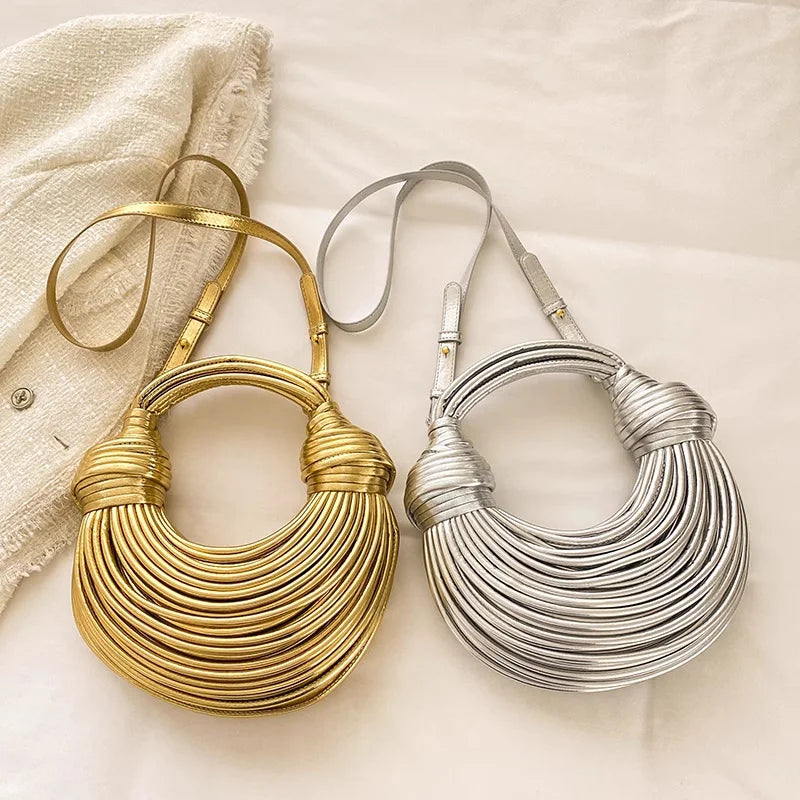 Handwoven Noodle Knotted Hobo Bags