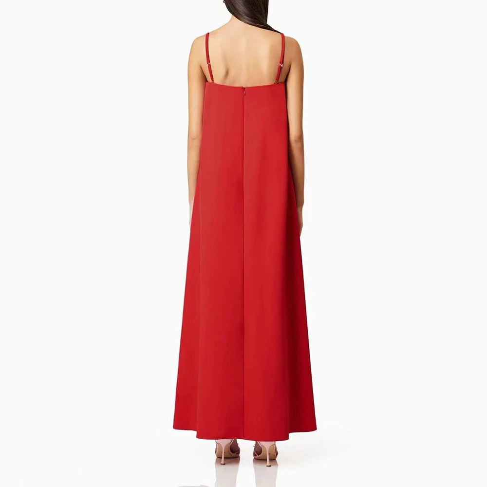 Color block3D Flower Midi Dress