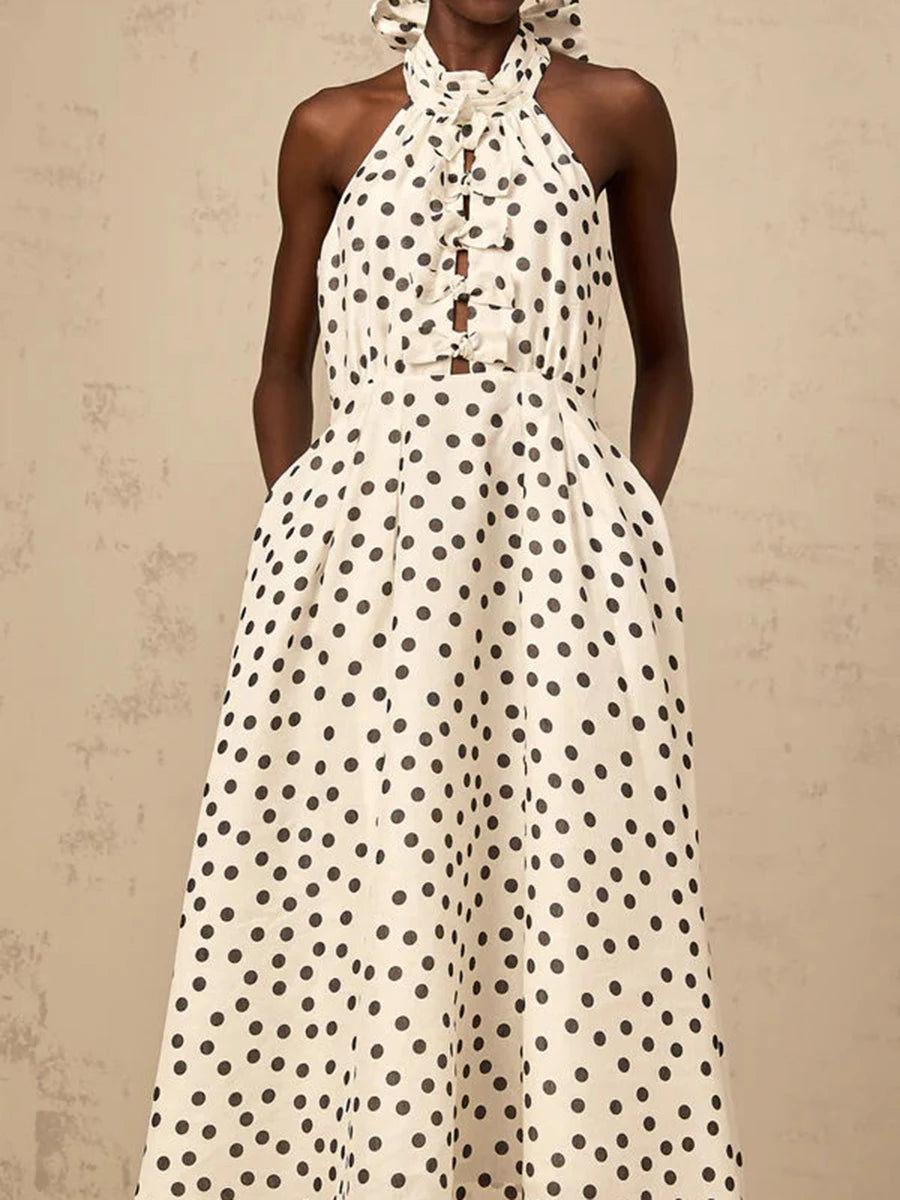 Polka Dot Elegant Midi Dresses