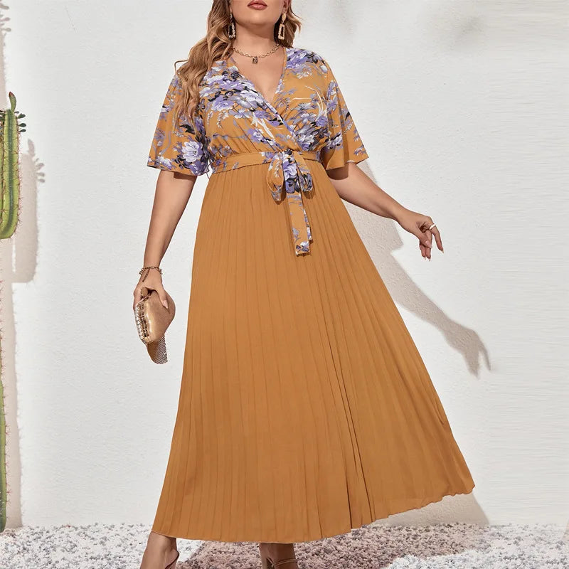 Plus Size Pleated Dress