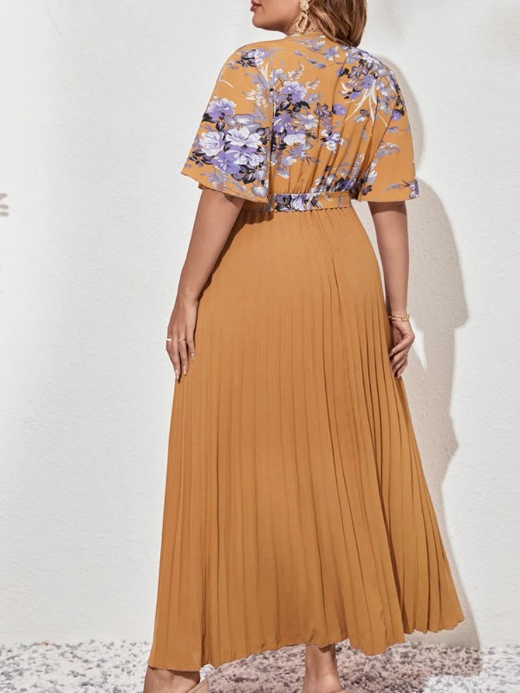 Plus Size Pleated Dress