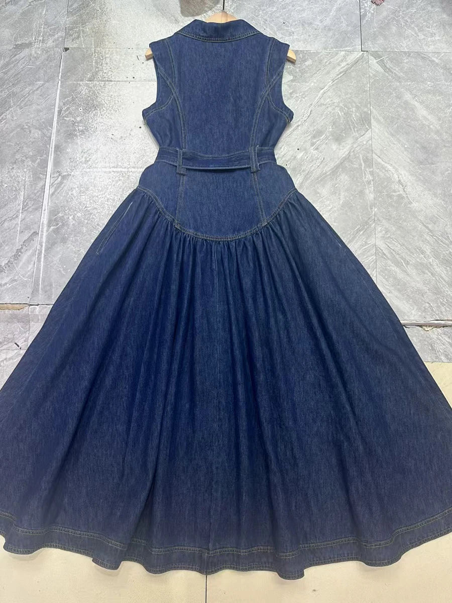 Single Breasted Cowboy Denim Dresses