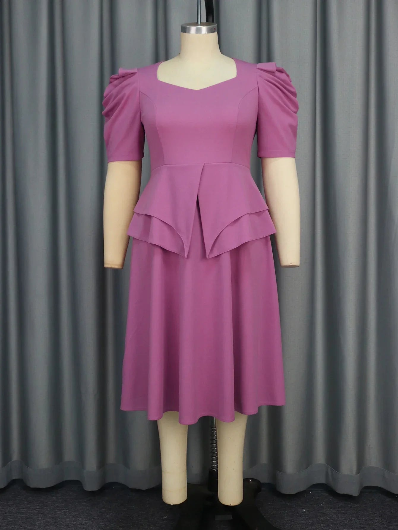 Plus Size Purple Ruffled Dress