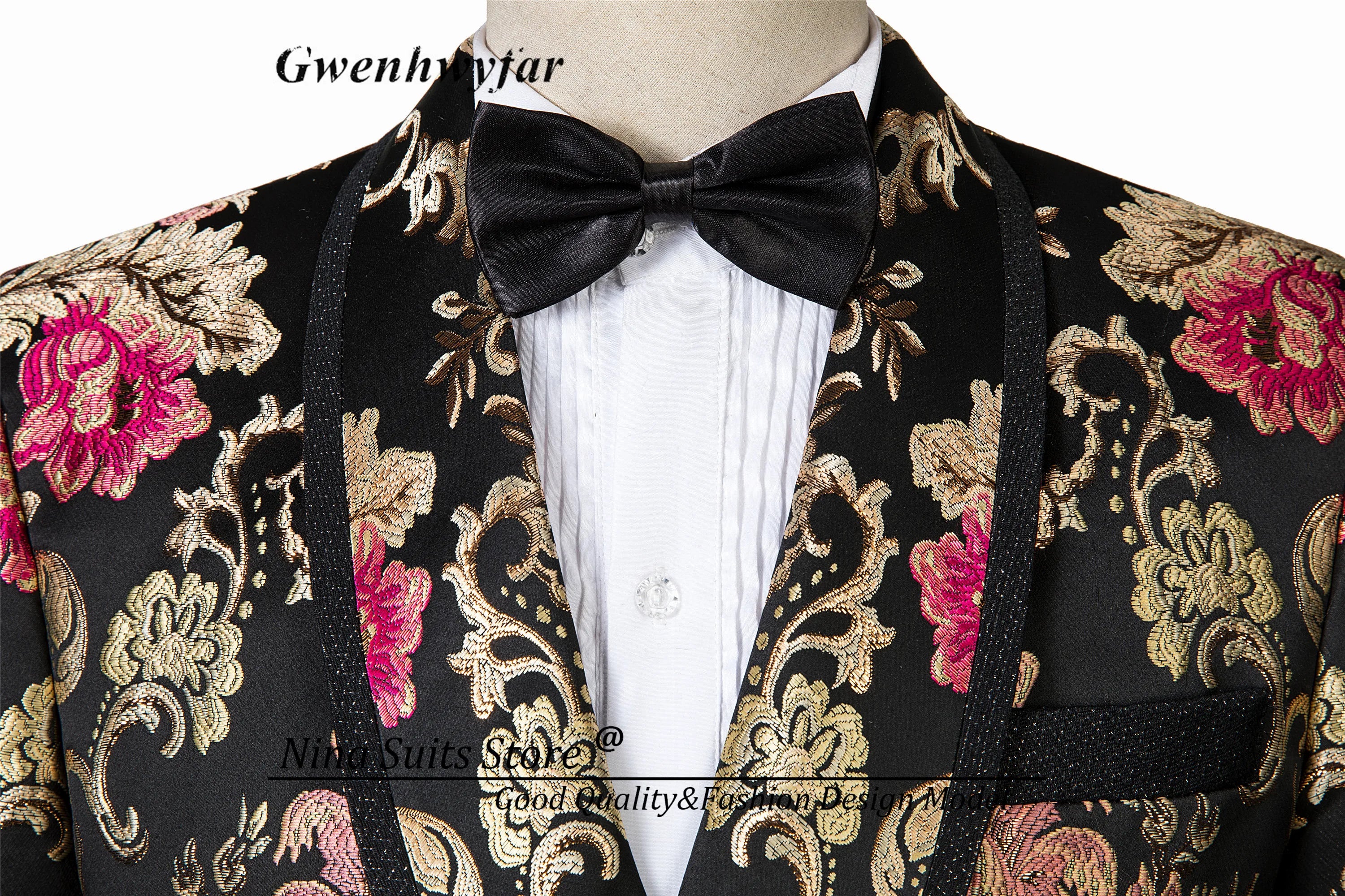 Double Breasted Royal Pattern Men Tuxedo