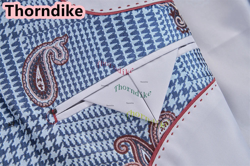 Men Suits 3 Piece Houndstooth Suit