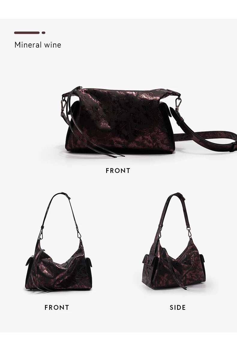 GENUINE LEATHER DESIGNER CROSSBODY HANDBAG