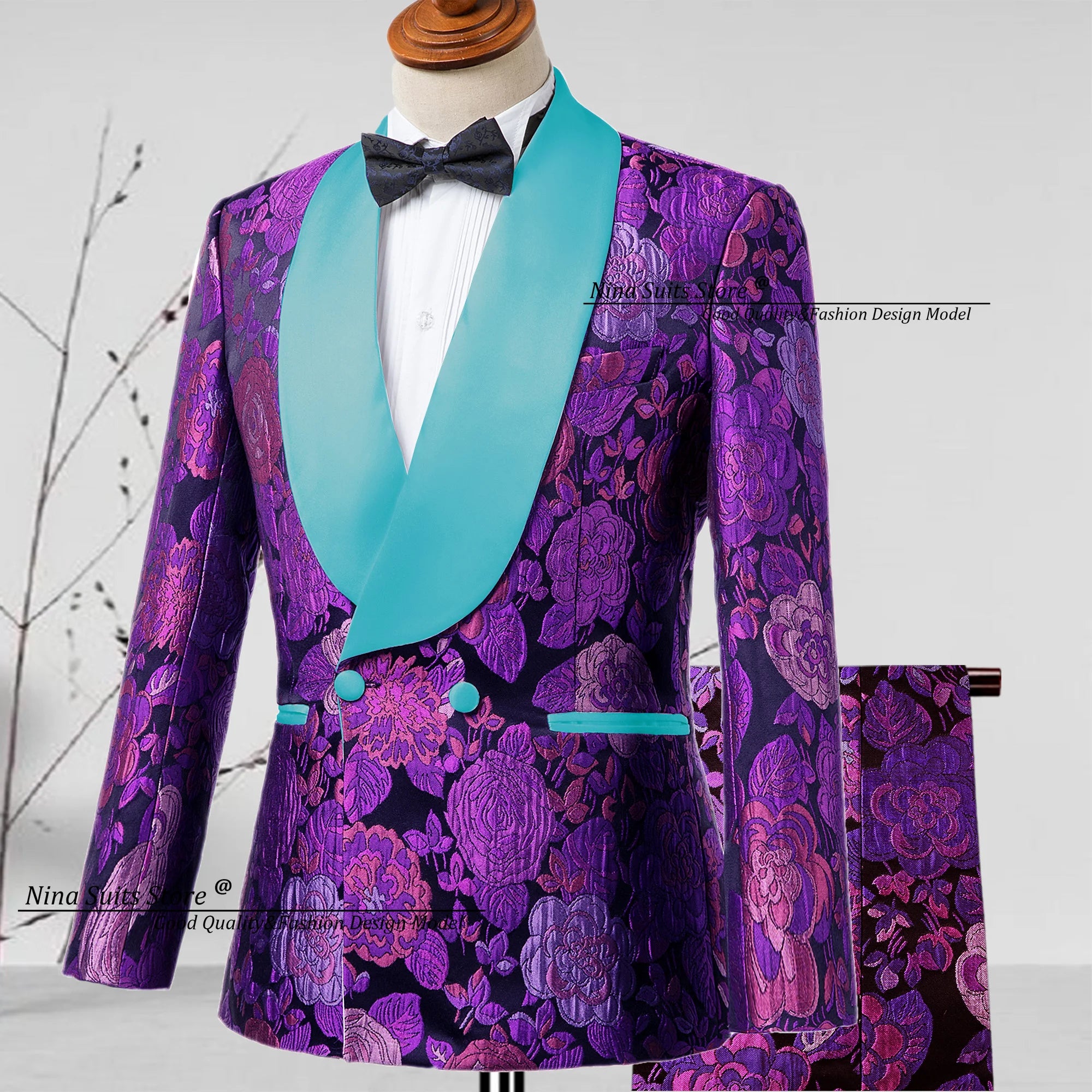 New Jacquard Suit Men's 2-piece Formal Ball