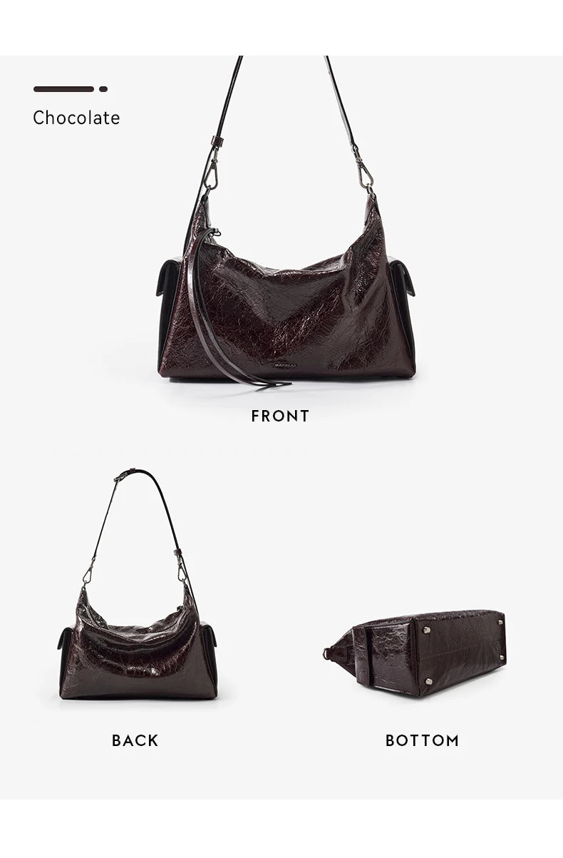 GENUINE LEATHER DESIGNER CROSSBODY HANDBAG