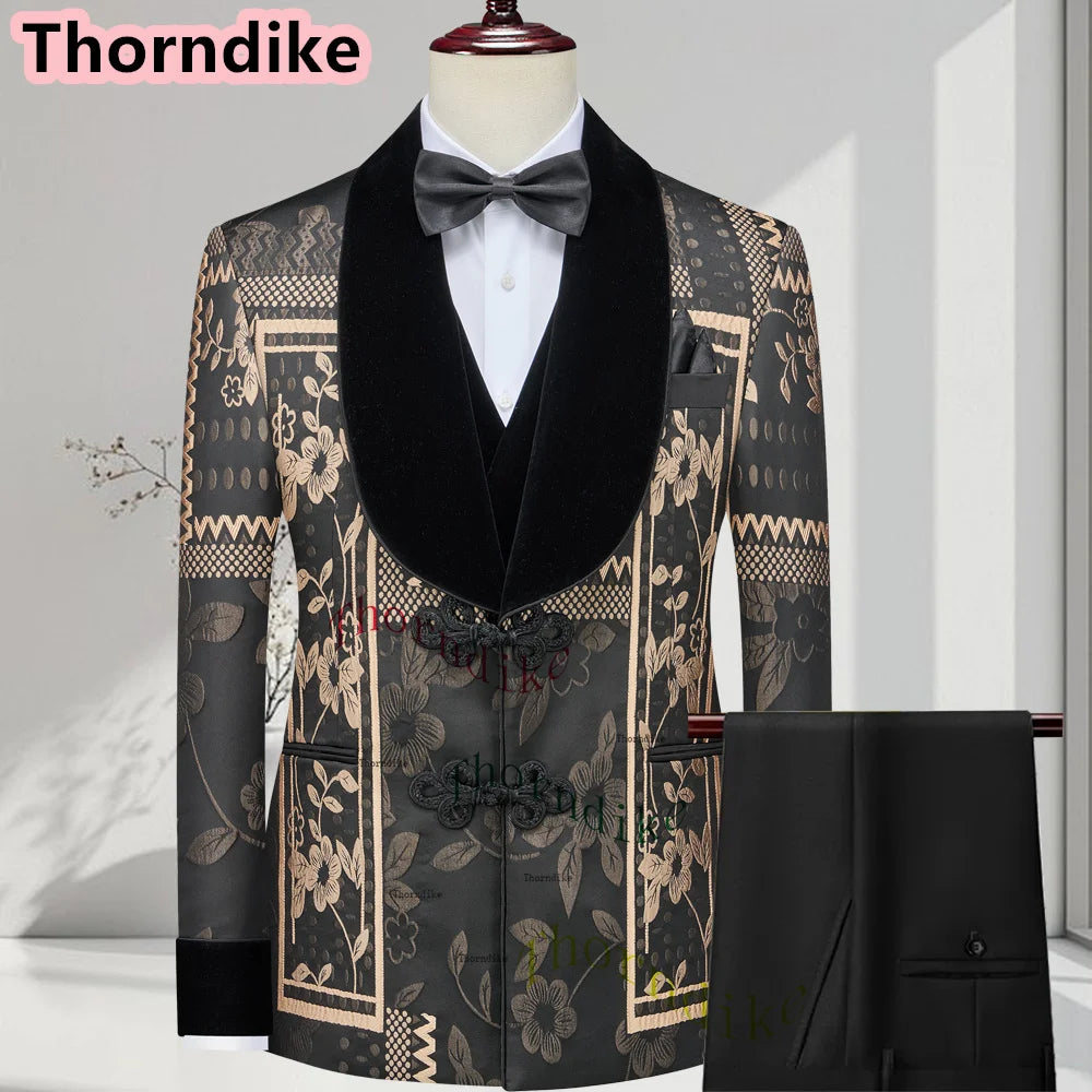 Luxury Men Suits Blazer 3 Piece Suits