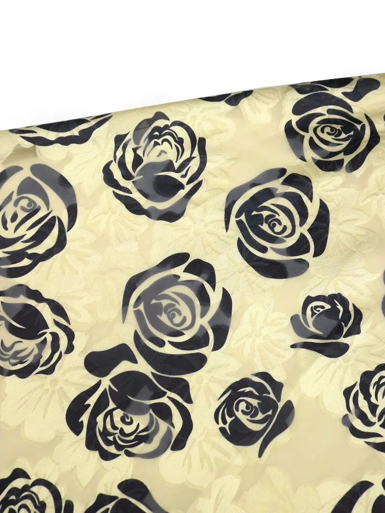 Plus Size Floral Jacquard A Line Dresses