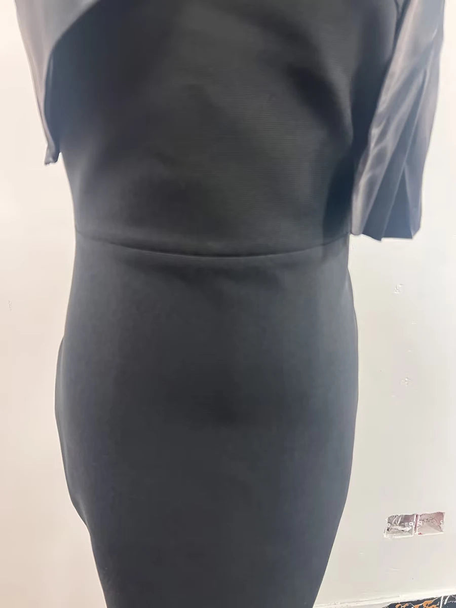 Diagonal Collar Bow Dresses