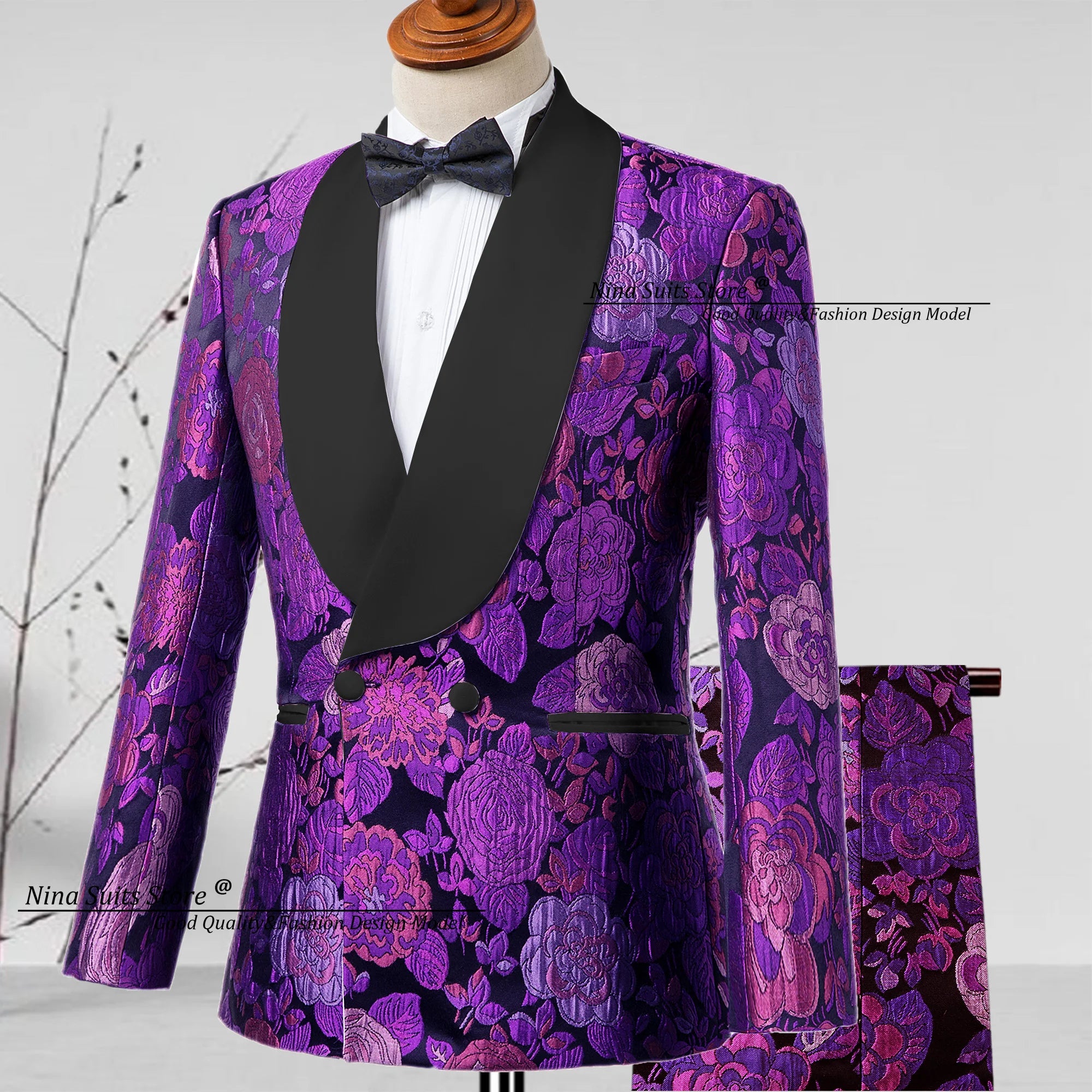 New Jacquard Suit Men's 2-piece Formal Ball