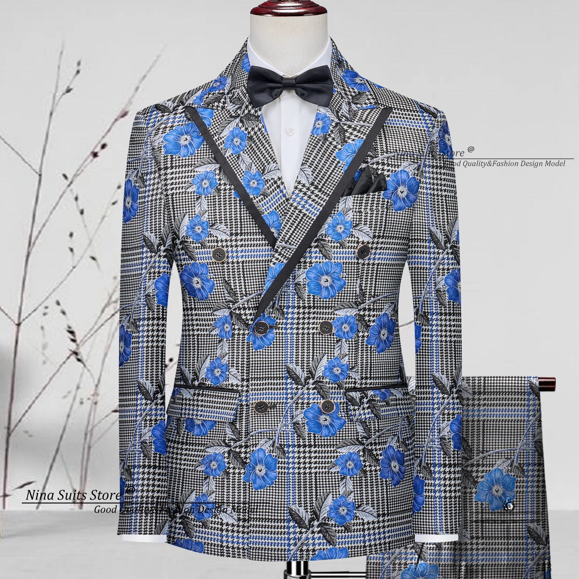 Houndstooth 3-Piece Men’s Suit Set