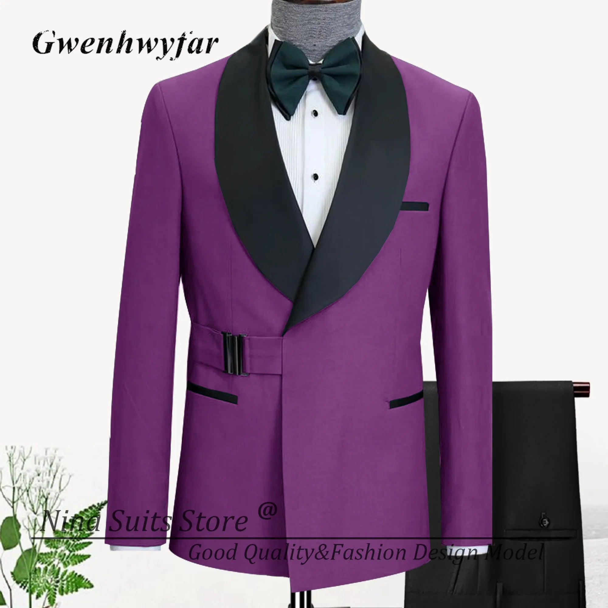 2 Pieces Suit Lapel Jacket Pants Sets