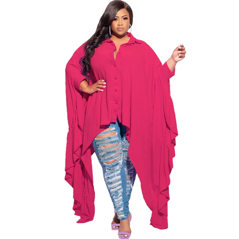 Plus Size Batwing Sleeve Shirts