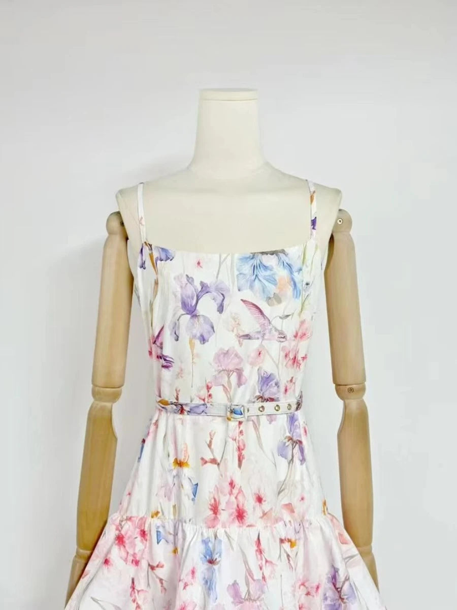 Patchwork Belt Dress Clothing