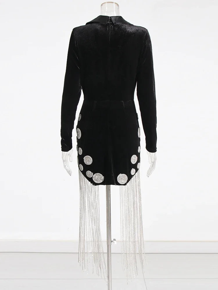 Patchwork Chain Mini Dress