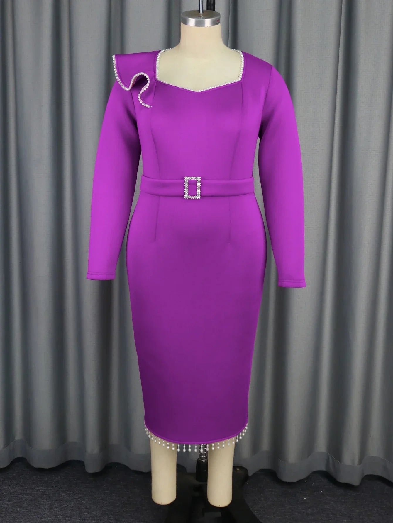 Plus Size Pearl Embellished Sheath