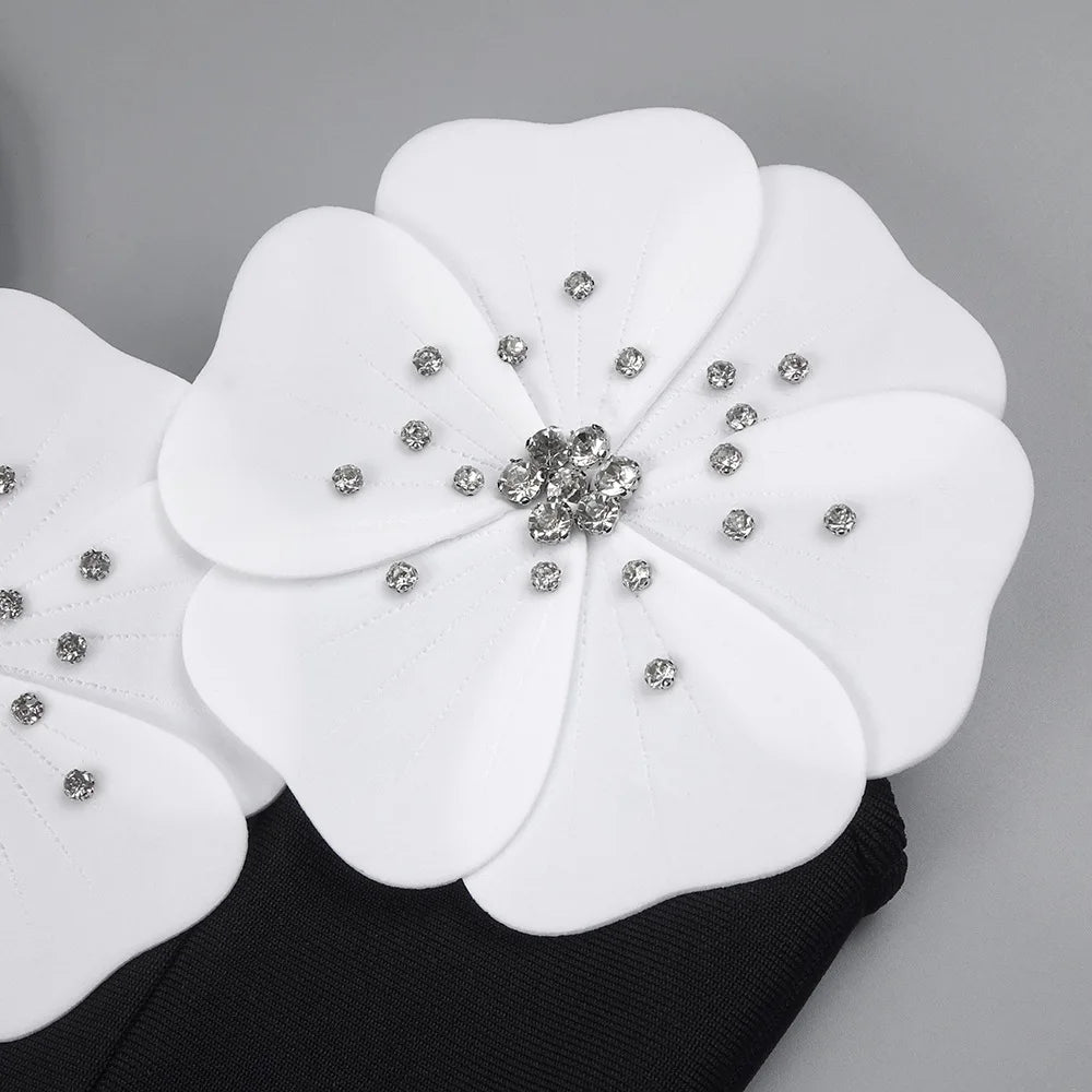 Spliced 3D Flower Dresses
