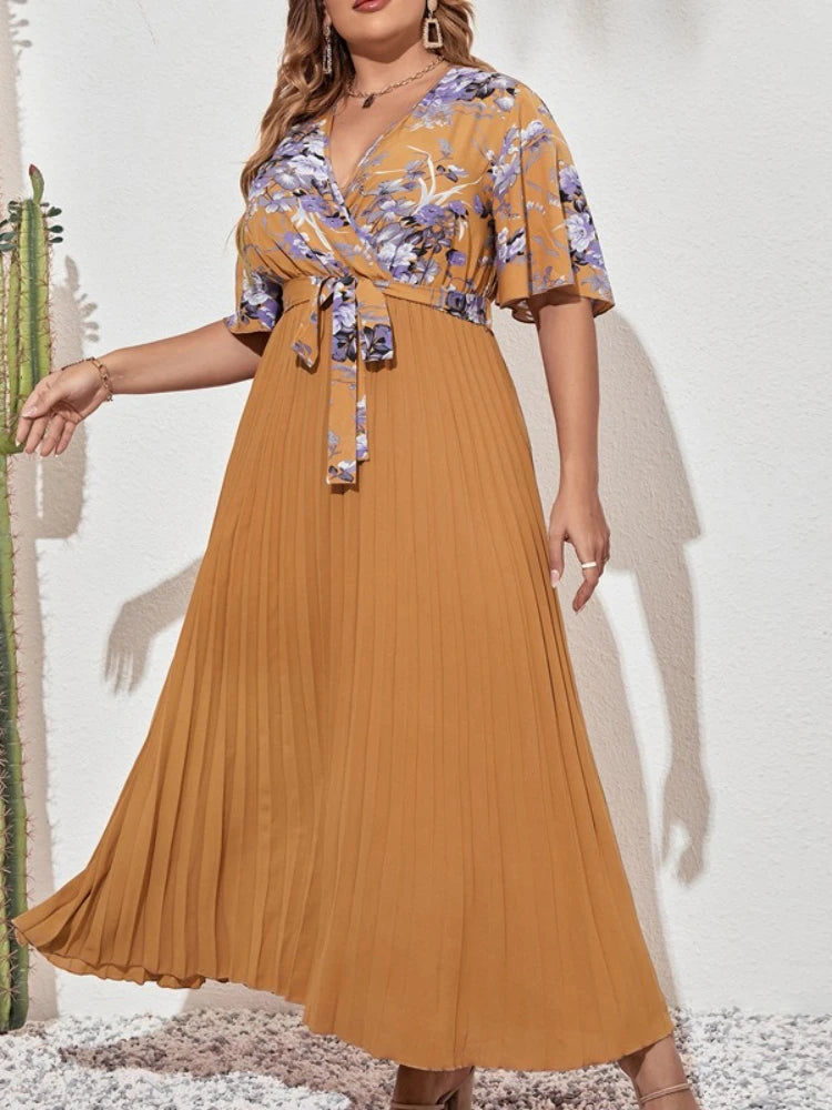 Plus Size Pleated Dress