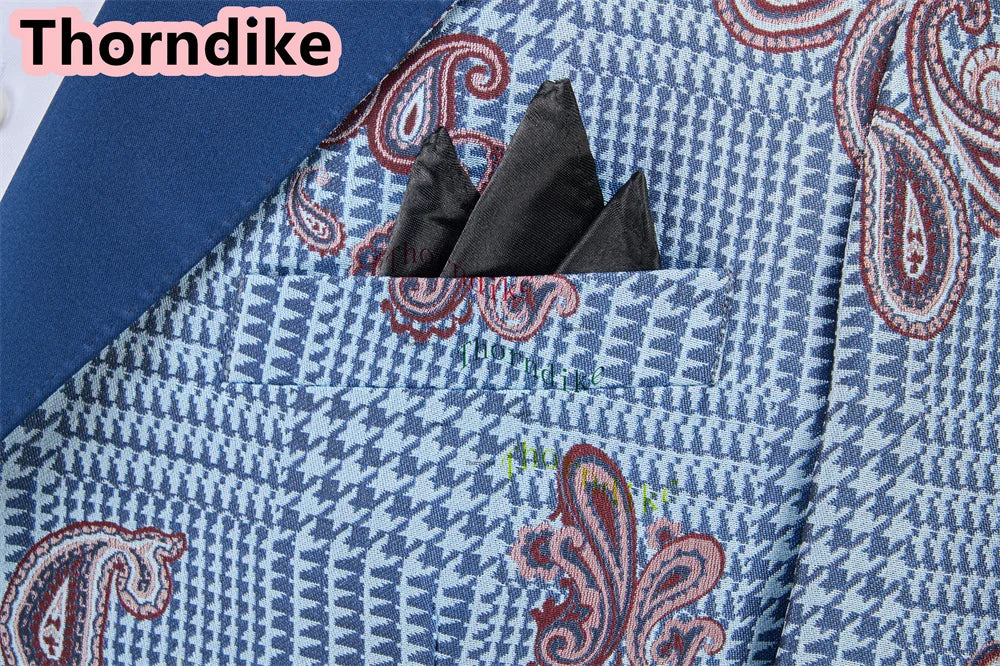 Men Suits 3 Piece Houndstooth Suit