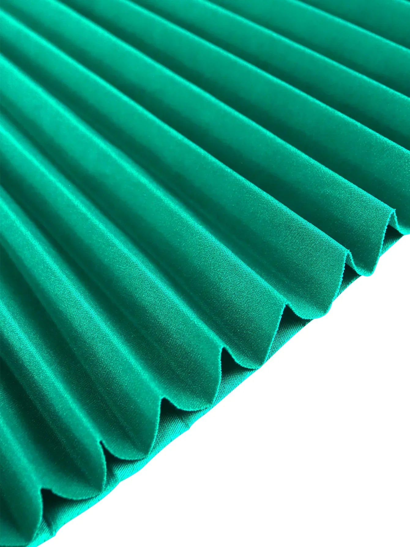 Stylish Green Elegant Pleated Dress