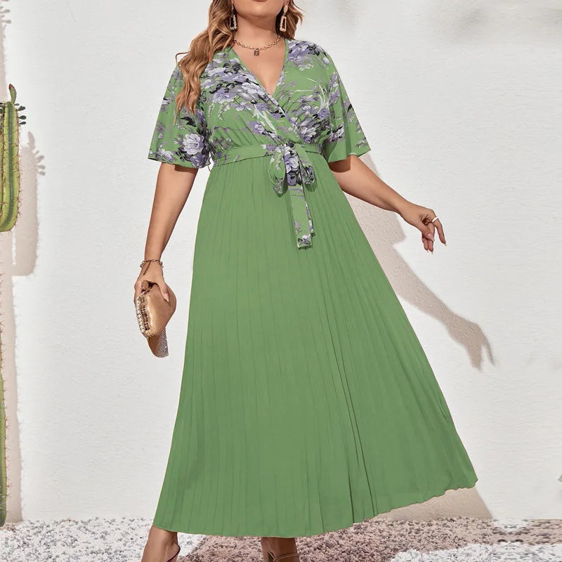 Plus Size Pleated Dress