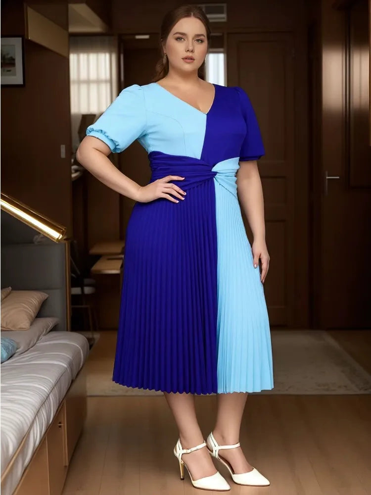 Plus Size A Line Pleated Dress