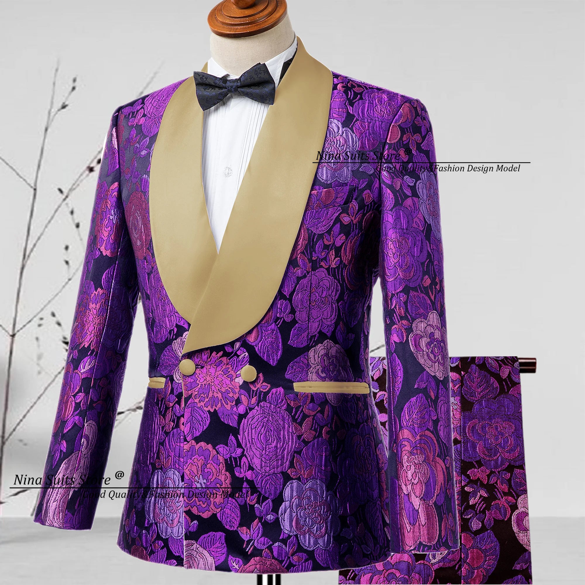 New Jacquard Suit Men's 2-piece Formal Ball