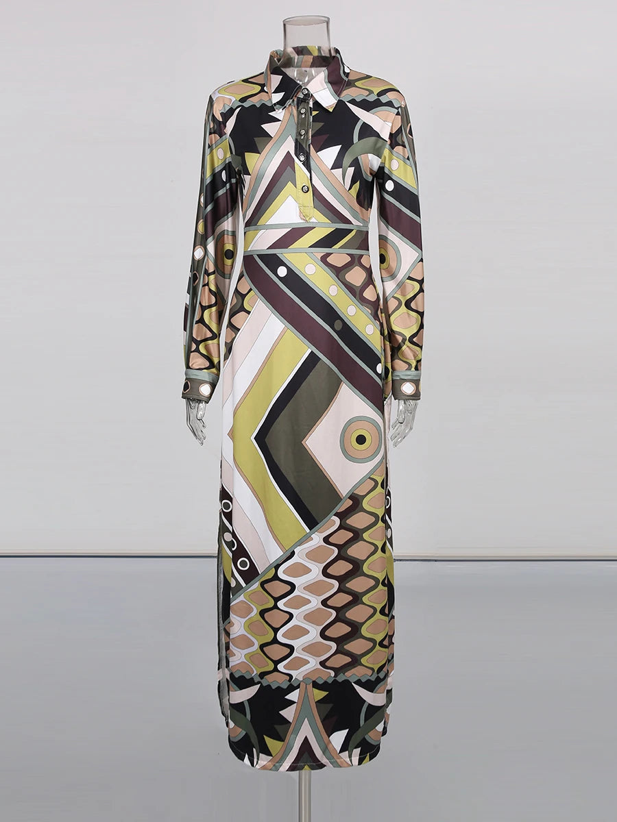 Hit Color Printing Casual Dresses