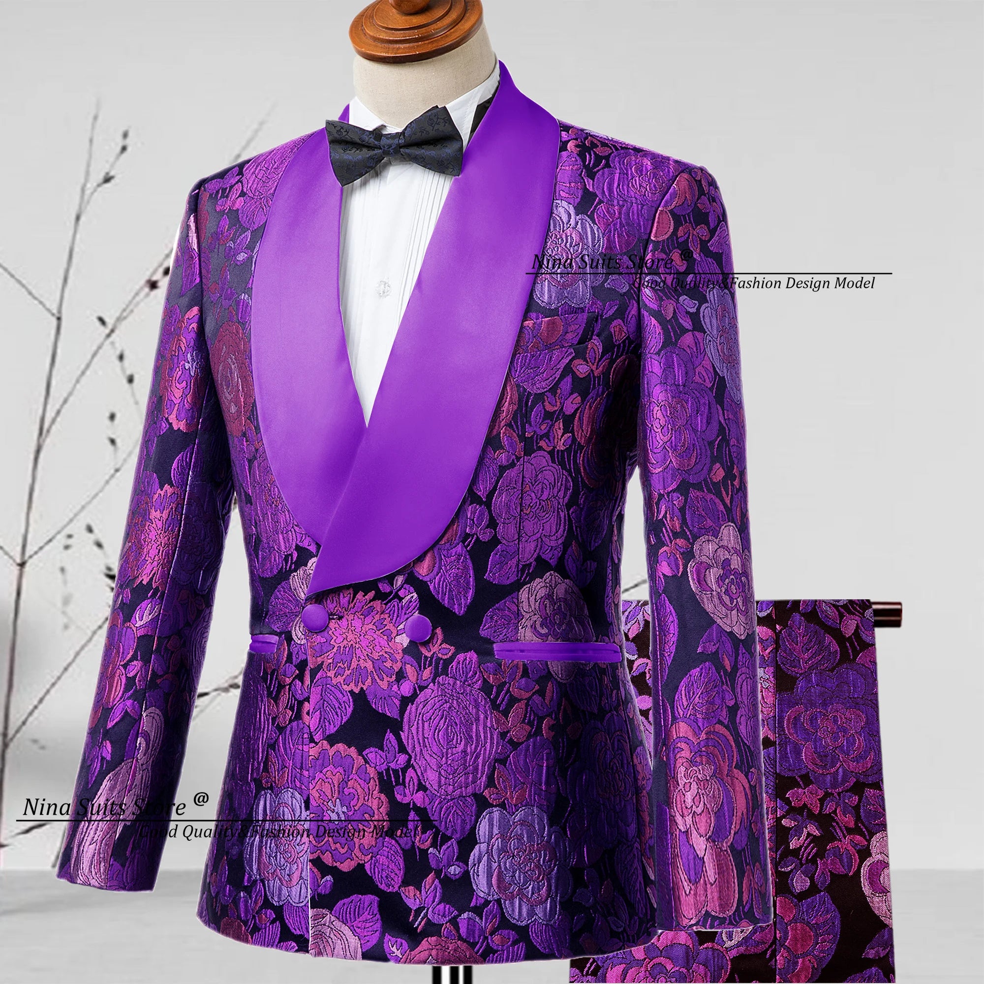 New Jacquard Suit Men's 2-piece Formal Ball