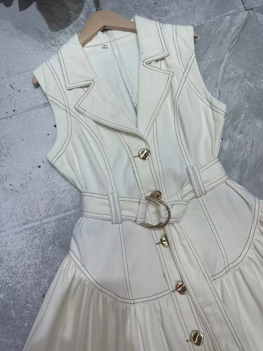 Single Breasted Cowboy Denim Dresses