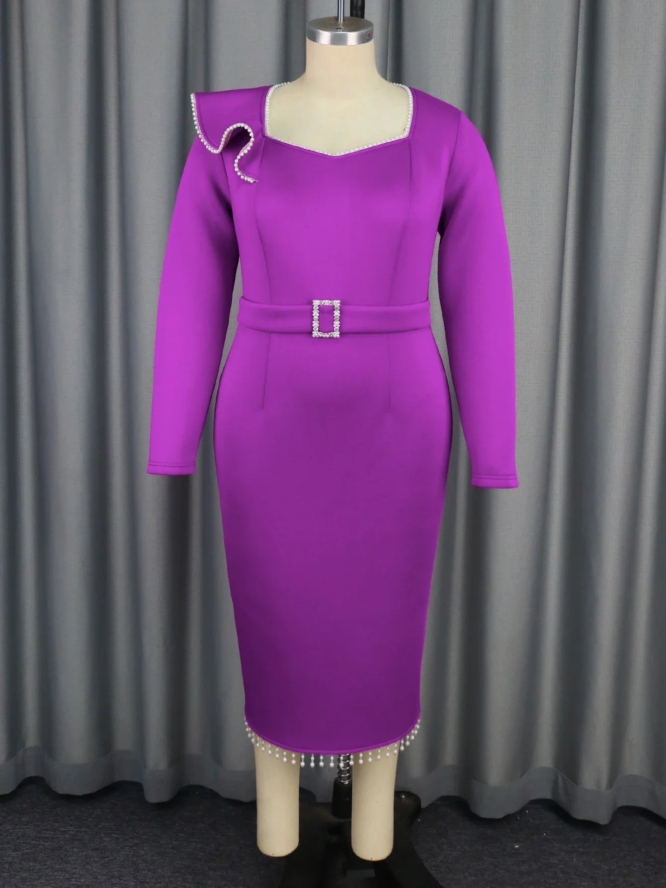 Plus Size Pearl Embellished Sheath