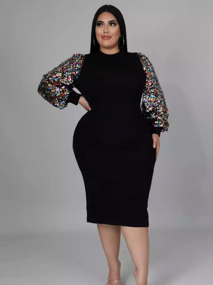 Plus Size Sequins Sparkle Dress