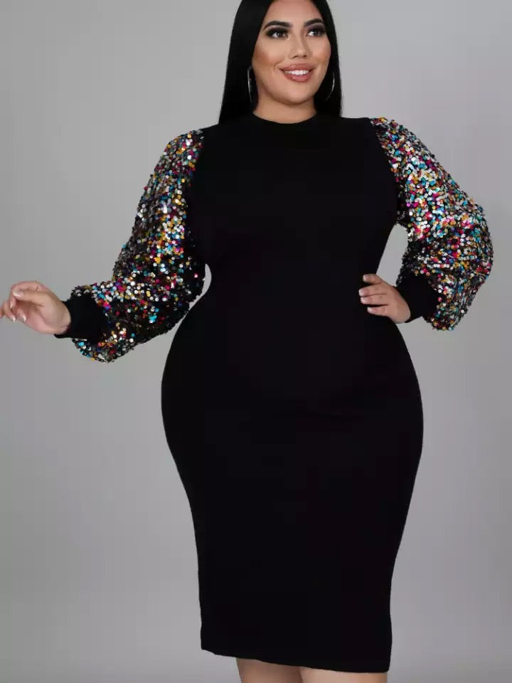 Plus Size Sequins Sparkle Dress