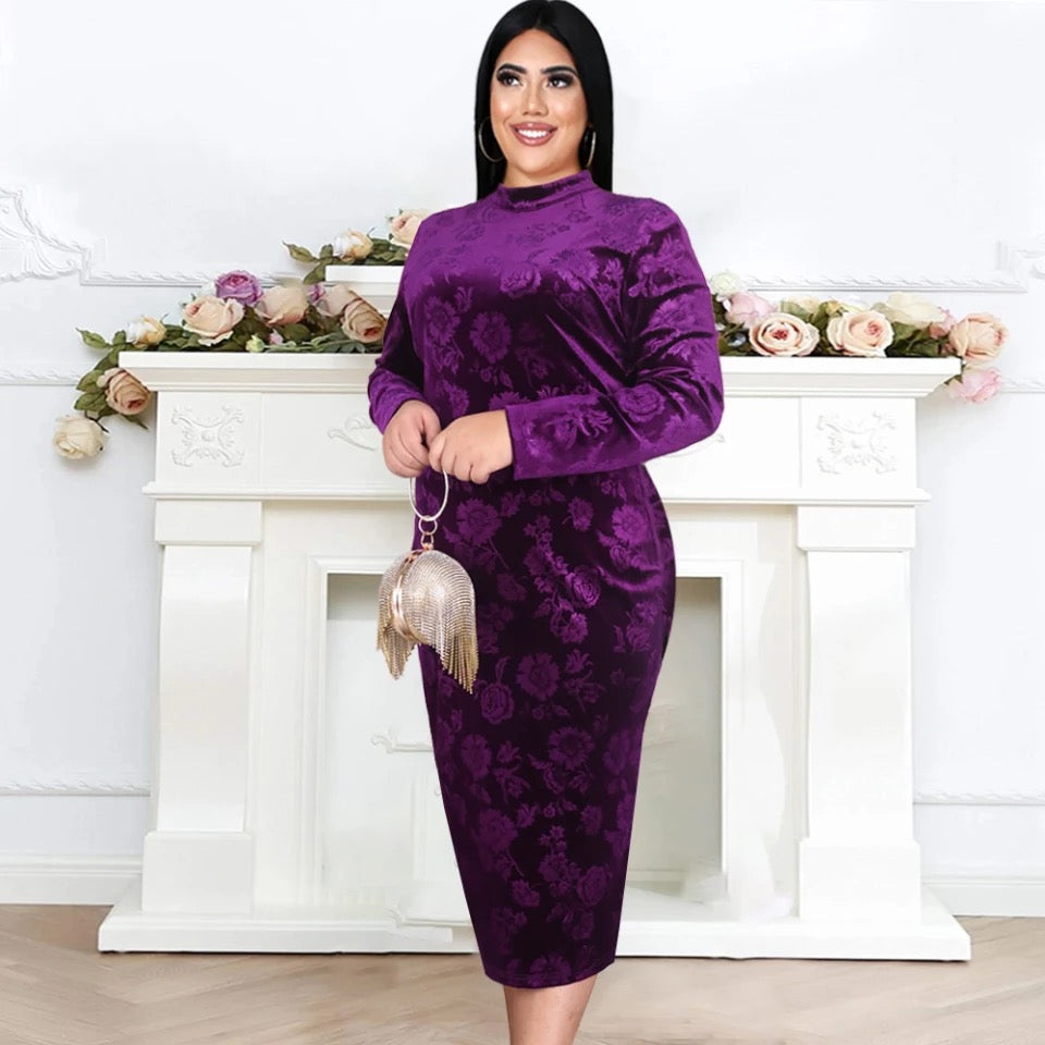 Plus Size Velvet Dress