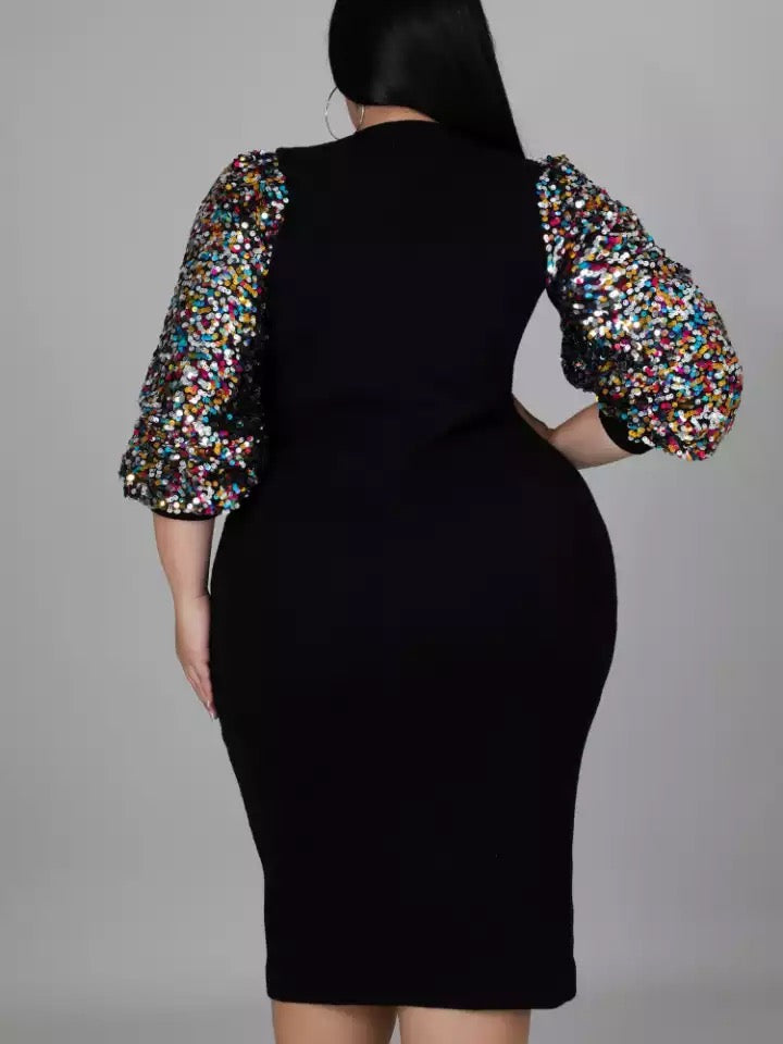 Plus Size Sequins Sparkle Dress