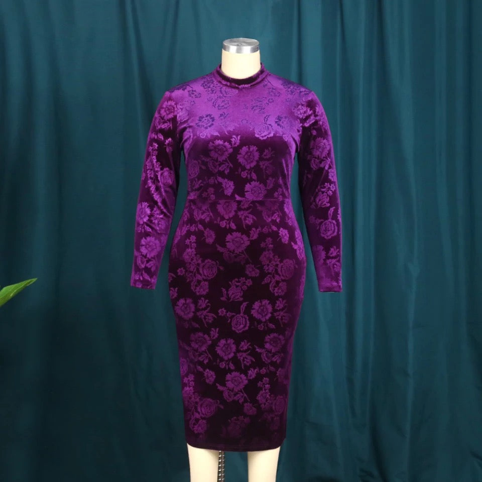 Plus Size Velvet Dress