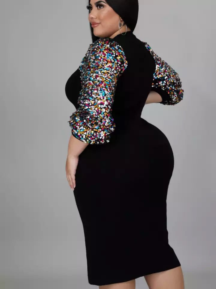 Plus Size Sequins Sparkle Dress