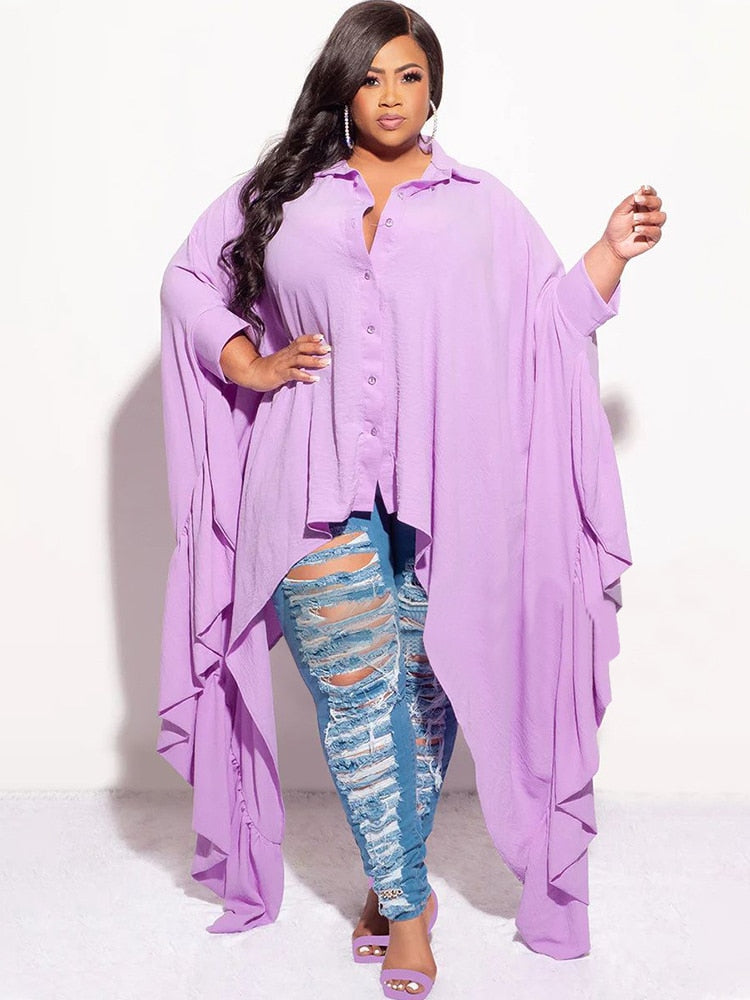 Plus Size Batwing Sleeve Shirts