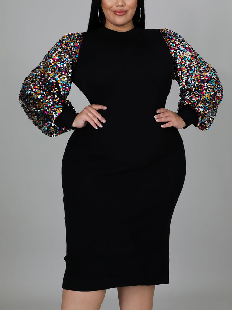 Plus Size Sequins Sparkle Dress