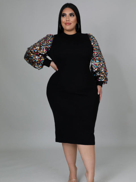 Plus Size Sequins Sparkle Dress
