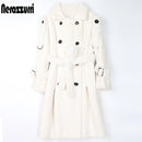 Long & Thick Fluffy Faux Fur Trench Coat