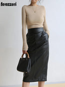 Midi Leather Skirt