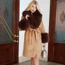 Woolen Fur Parka Coat