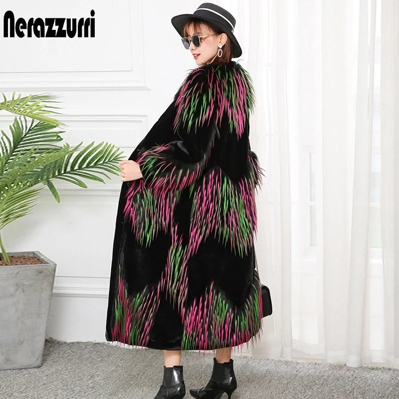 Patchwork Faux Fur Coat