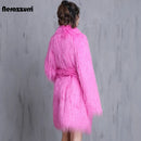 Hot Pink Warm Oversized Fur Coat